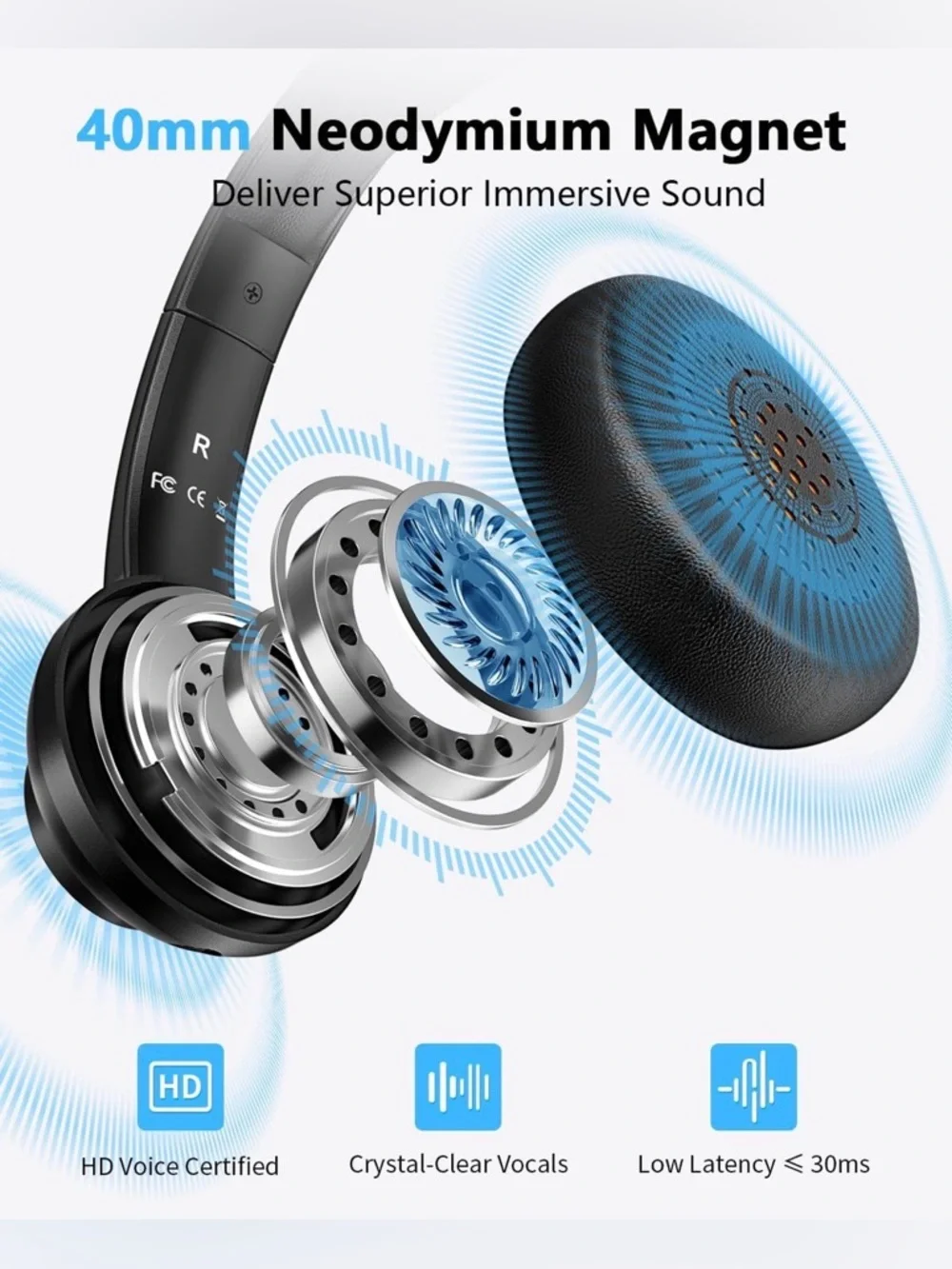Wireless Headset with Mic for Work, Bluetooth 5.4 Office Headset